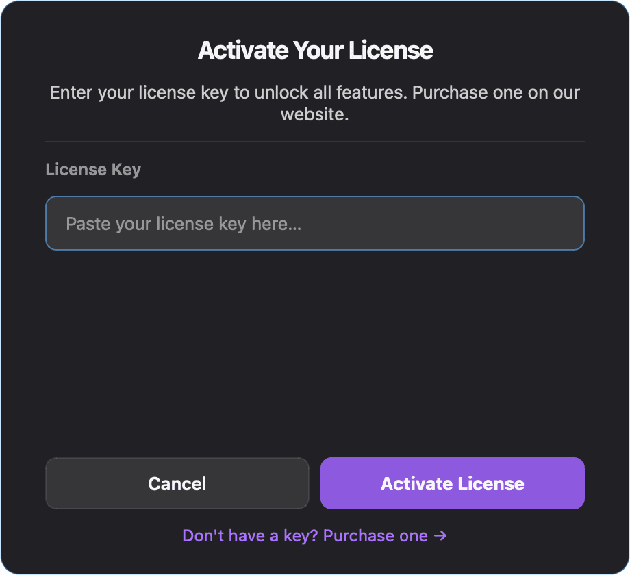 Answer Buddy desktop license activation dialog.